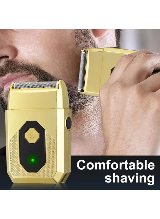 Golden MIGUAN Cordless Reciprocating Electric Shaver Rechargeable Type C Portable - Image 2